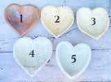 Ready to ship discounted carved heart bowls (more colors)