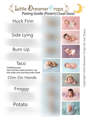 Newborn posing cheat sheet (poser addition)